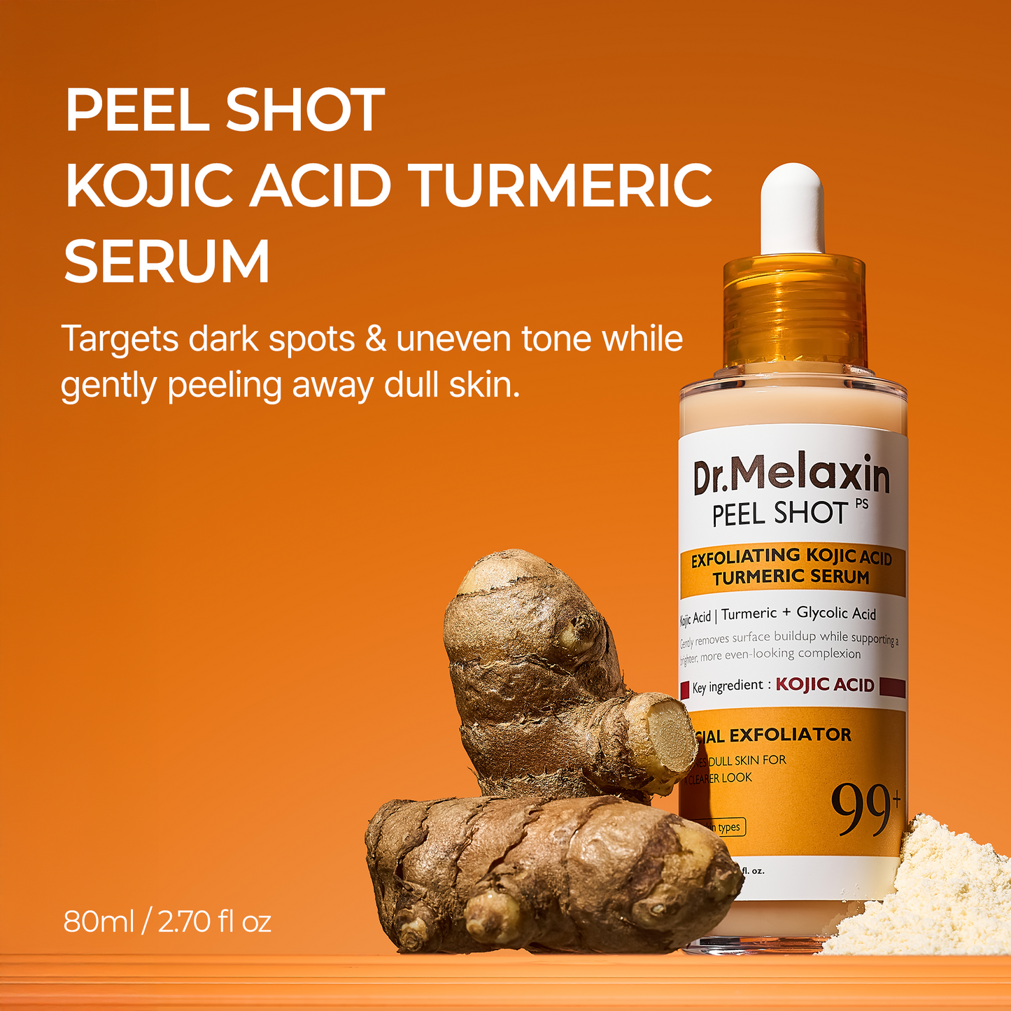 DR MELAXIN - Peel Shot Exfoliating Kojic Acid Turmeric Serum 80ml