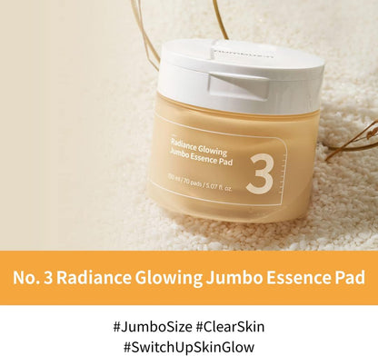 numbuzin No.3 Radiance Glowing Jumbo Essence Pad 150ml / 70 Pads