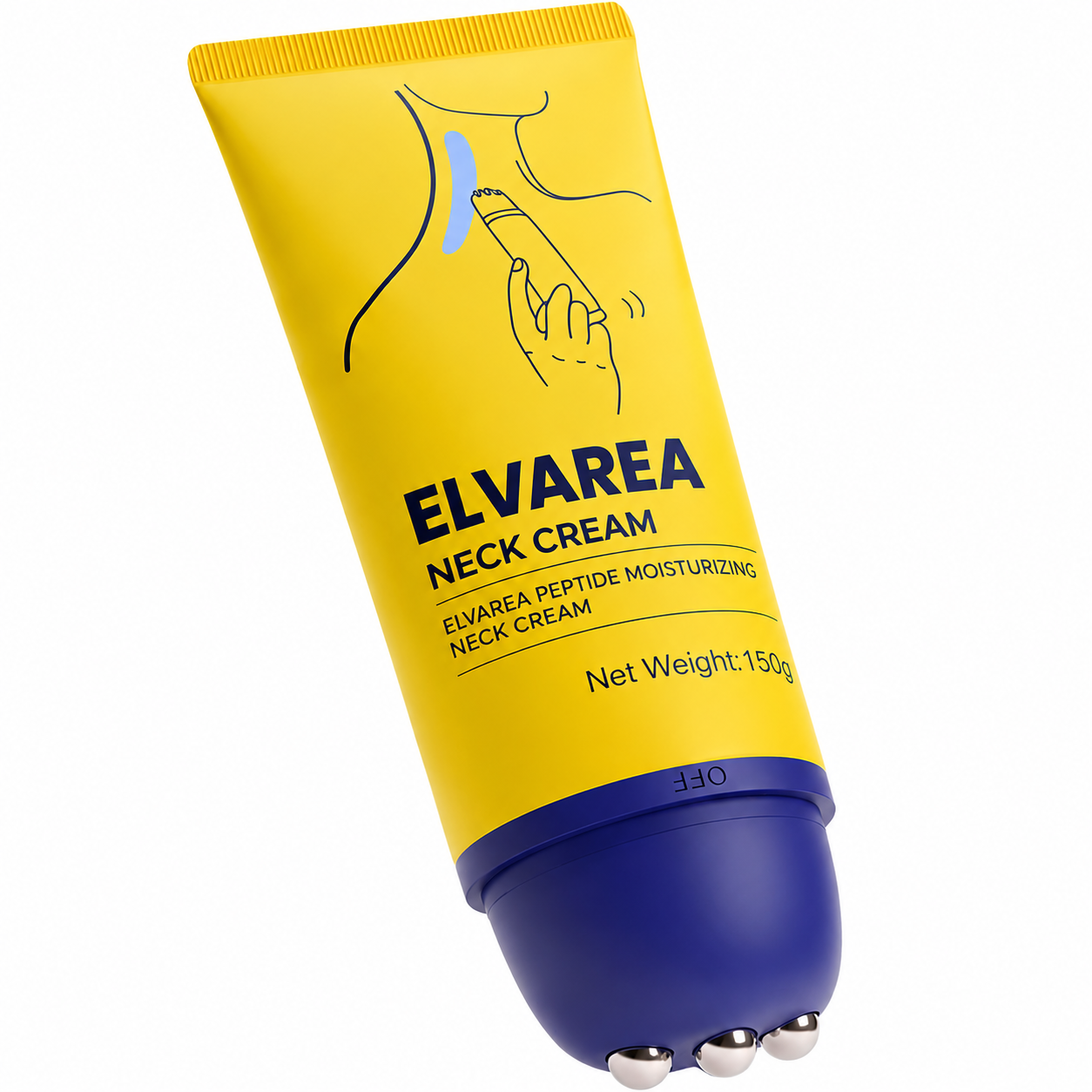 ELVAREA Anti-Aging Neck Cream with 3D Massage Roller
