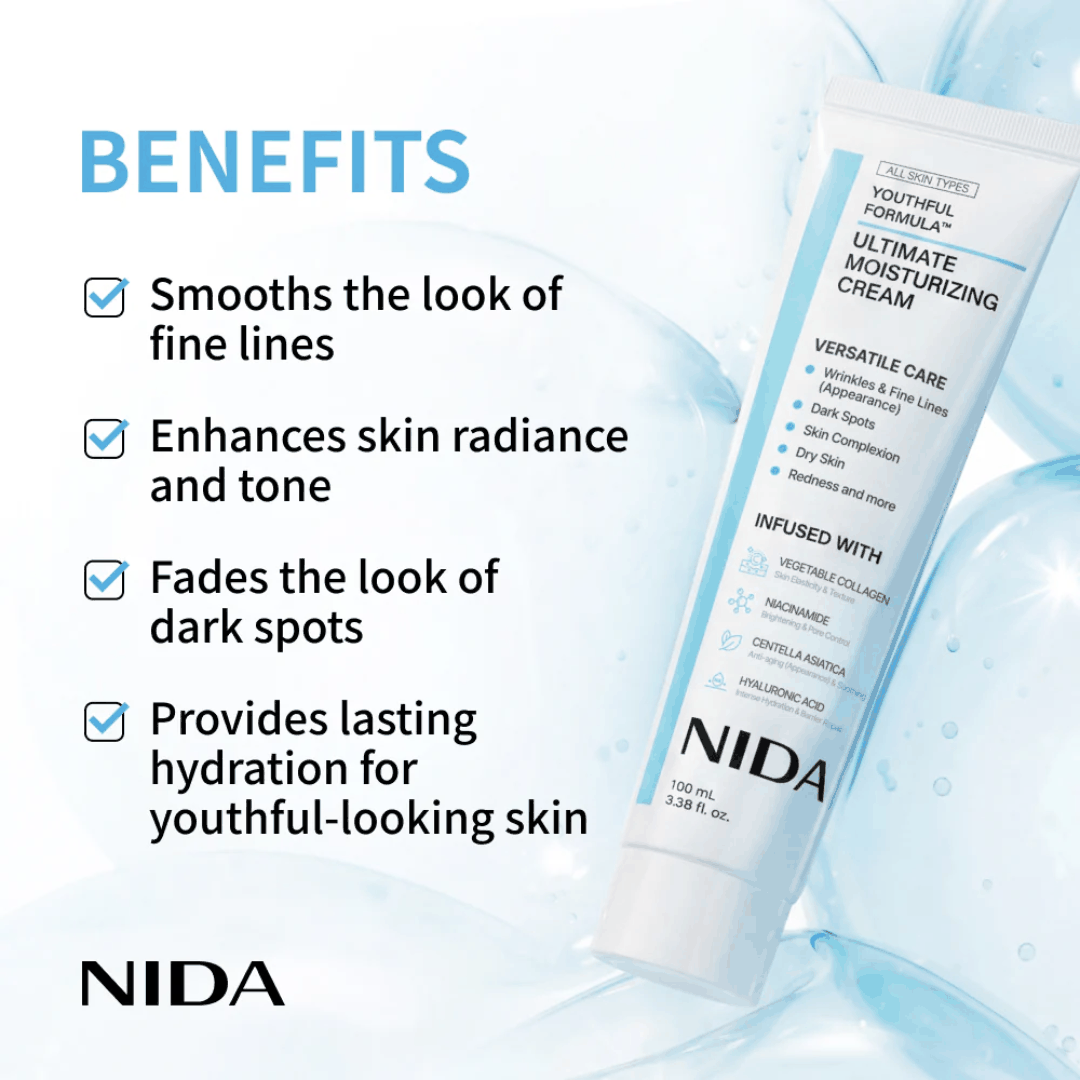 NIDA Youthful Formula™ Ultimate Moisturizing Cream for versatile, hydrating, and brightening skincare