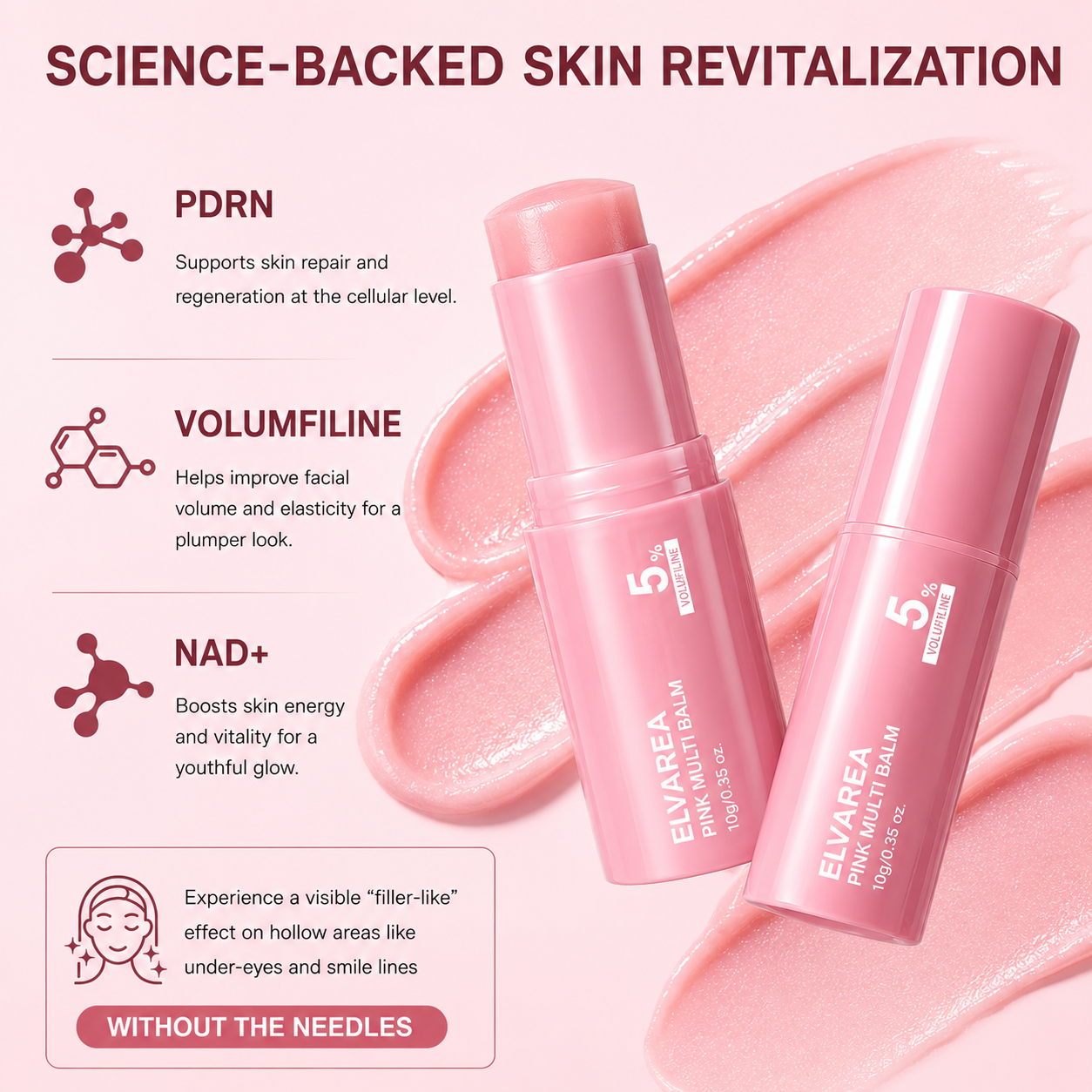 ELVAREA Pink Collagen Multi Balm Stick