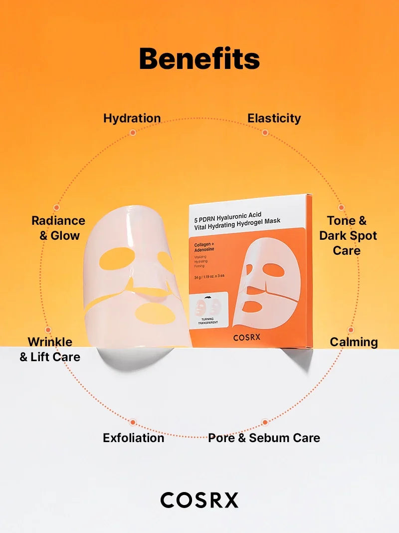COSRX - 5 PDRN Hyaluronic Acid Vital Hydrating Hydrogel Mask 34g x 3