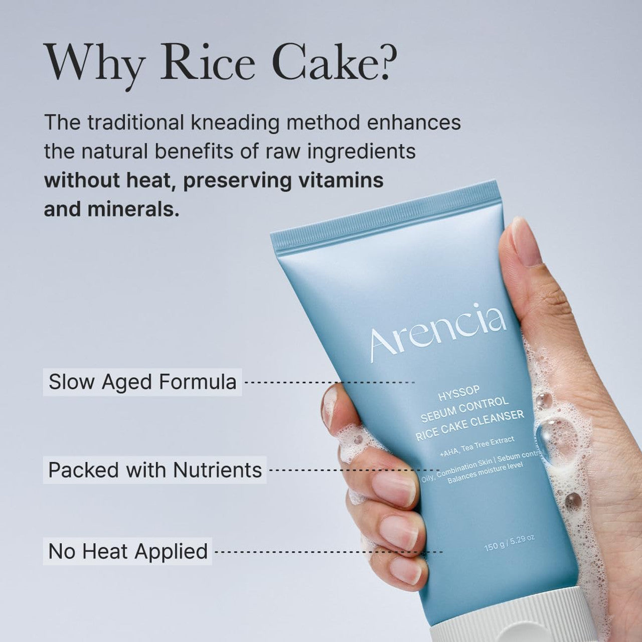 ARENCIA Hyssop Sebum Control Rice Cake Cleanser 150g