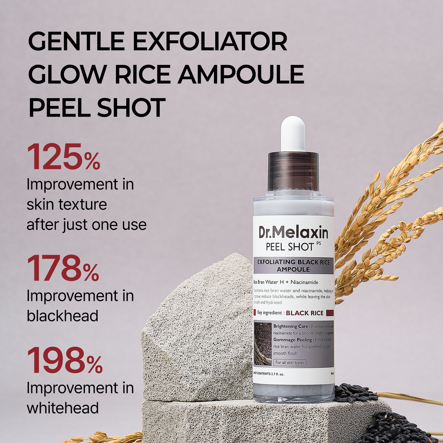DR MELAXIN - Peel Shot Exfoliating Black Rice Ampoule 80ml