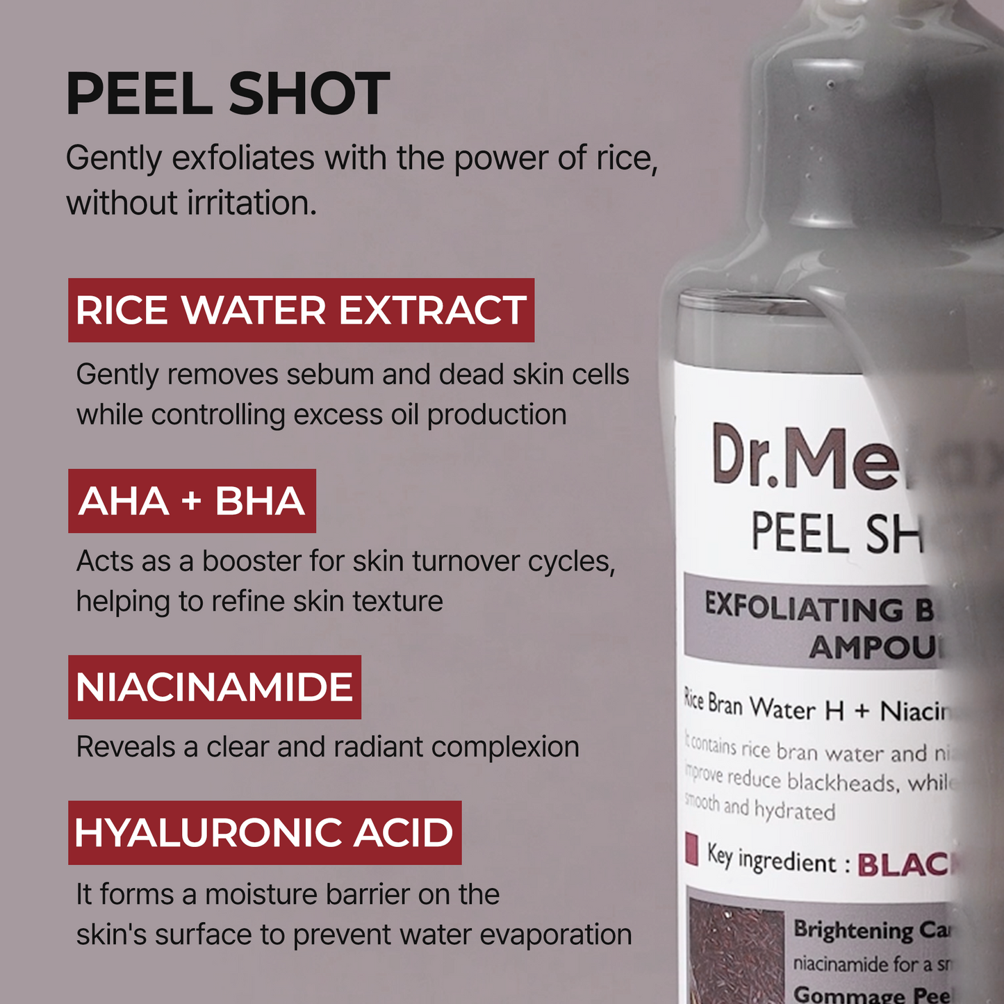 DR MELAXIN - Peel Shot Exfoliating Black Rice Ampoule 80ml
