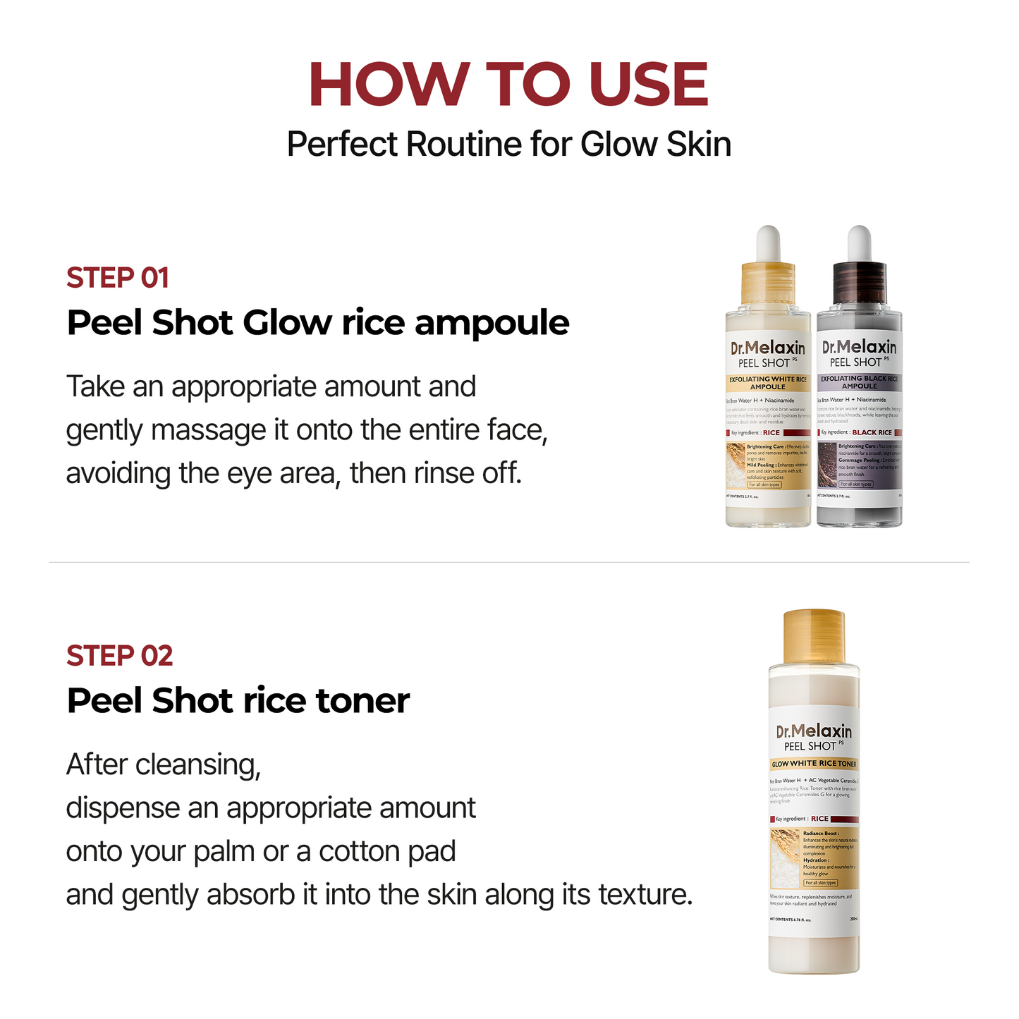 DR MELAXIN - Peel Shot Glow White Rice Toner 200ml