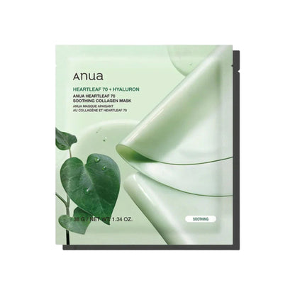 ANUA - Heartleaf 70 Soothing Collagen Mask 38g x 4 Mask