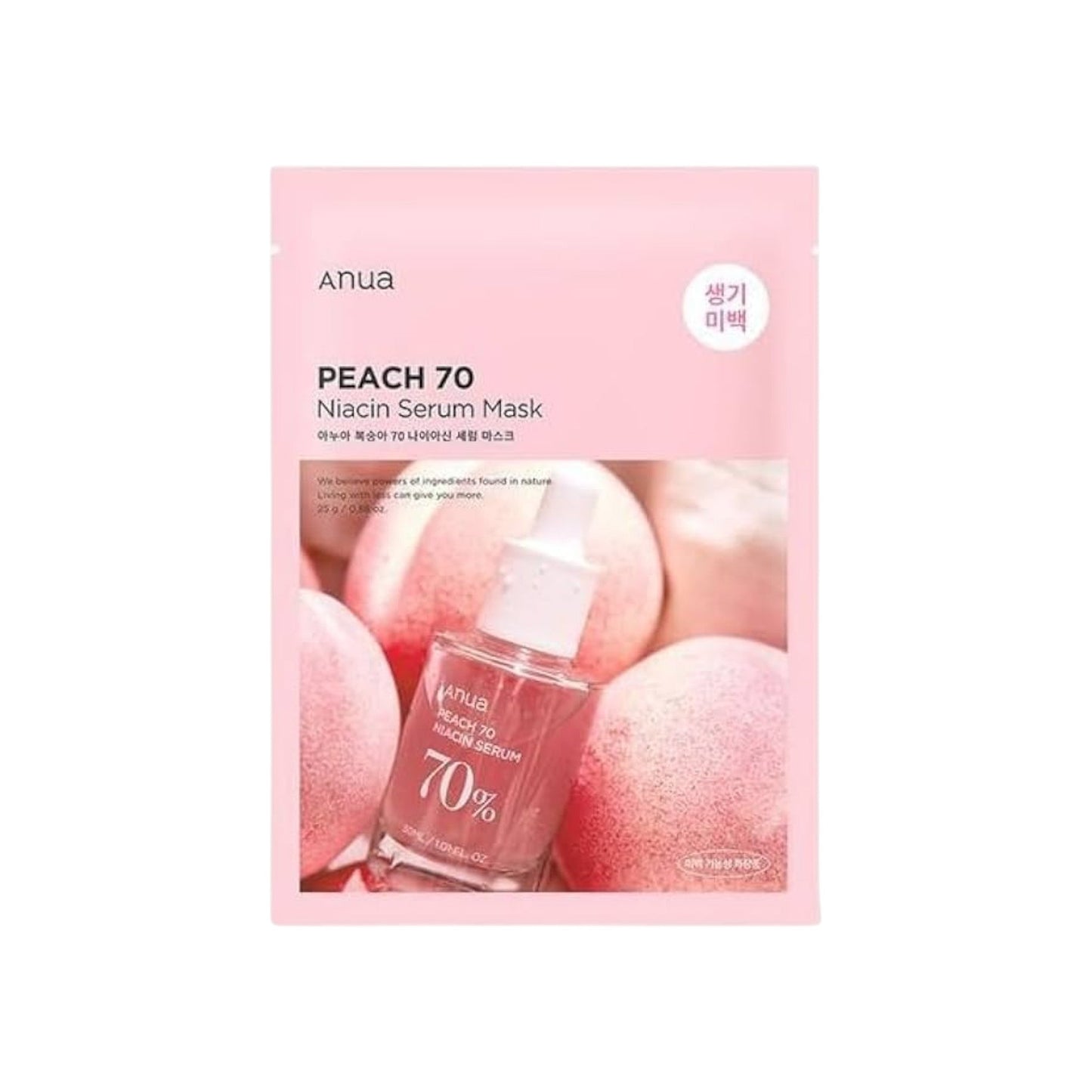 ANUA Peach 70 Niacin Serum Mask 25ml x 1 Mask