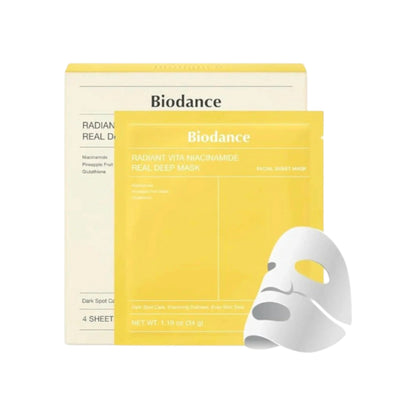 BIODANCE - Radiant Vita Niacinamide Real Deep Mask 34g x 4 Mask / Box