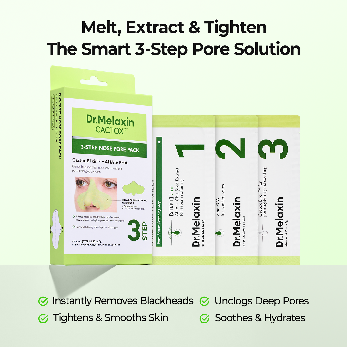 DR MELAXIN - Cactox 3-Step Nose Pore Pack 3gX3ea