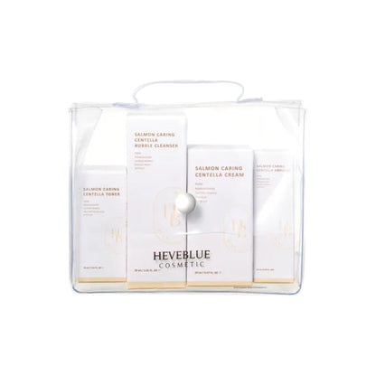 HEVEBLUE Salmon Caring Centella Special Travel Kit Bag 4pcs Kit