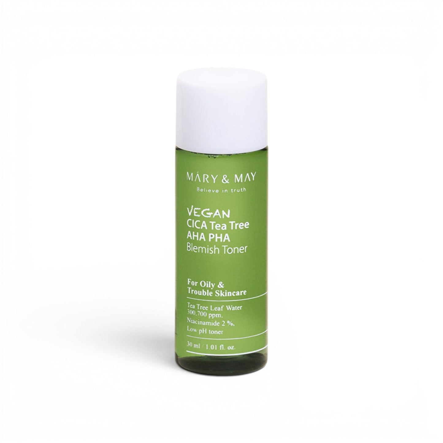 MARY & MAY - Vegan Cica Tea Tree AHA PHA Blemish Toner 30ml Mini