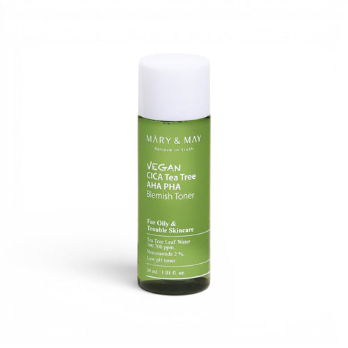 MARY & MAY - Vegan Cica Tea Tree AHA PHA Blemish Toner 30ml Mini