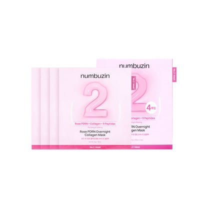 numbuzin No.2 Rose PDRN Overnight Collagen Mask 37g x 4 Mask