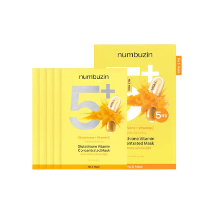 numbuzin No.5 Glutathione Vitamin Concentrated Mask 27ml x 5 Mask