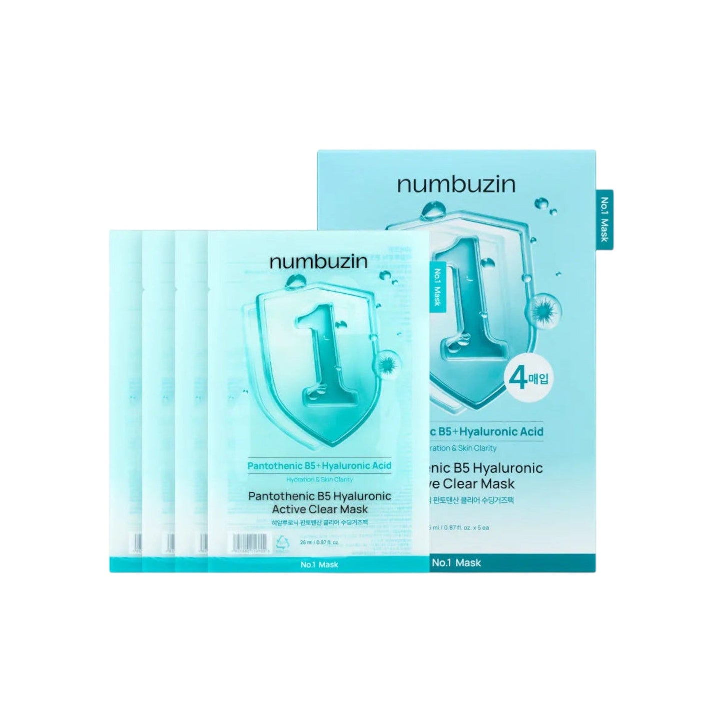 numbuzin No.1 Pantothenic B5 Hyaluronic Active Clear Mask 26ml x 5 Mask