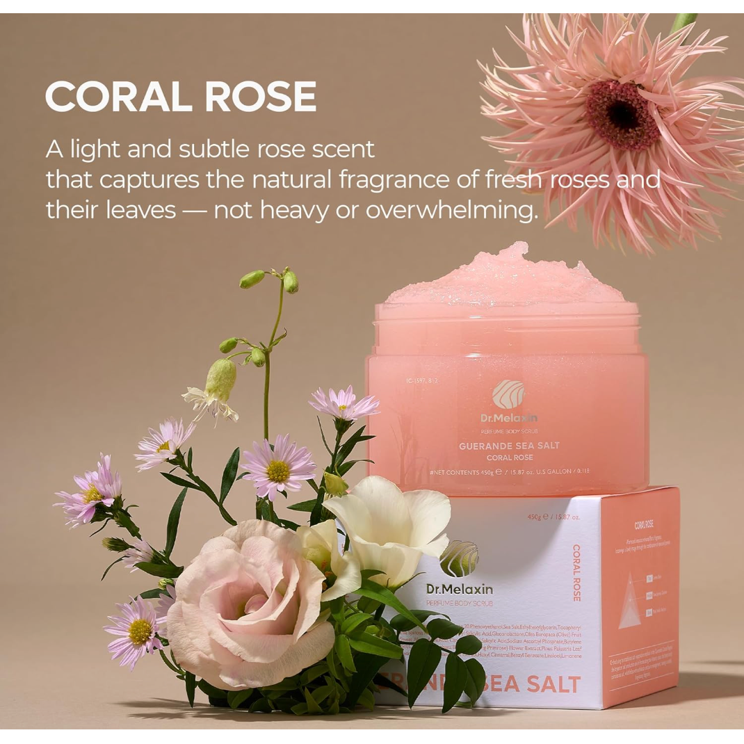 DR MELAXIN - Guerande Sea Salt Perfume Body Scrub Coral Rose 450g