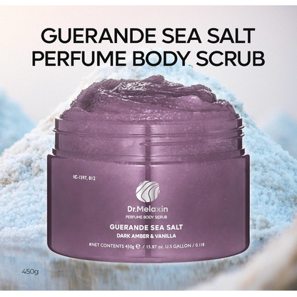 DR MELAXIN - Guerande Sea Salt Perfume Body Scrub Dark Amber & Vanilla 450g