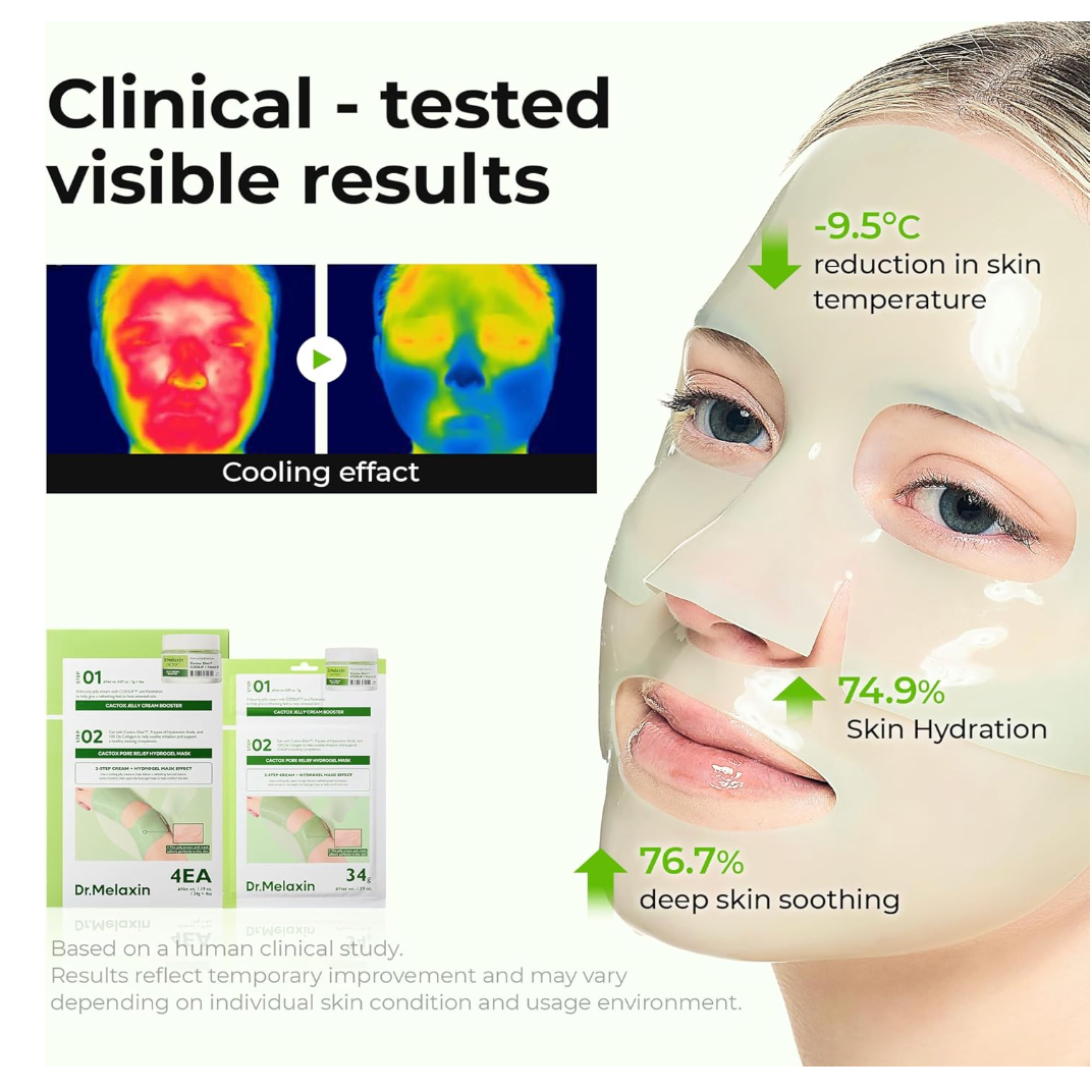DR MELAXIN - Cactox Pore Relief Jelly Cream Hydrogel Mask 34gX4ea