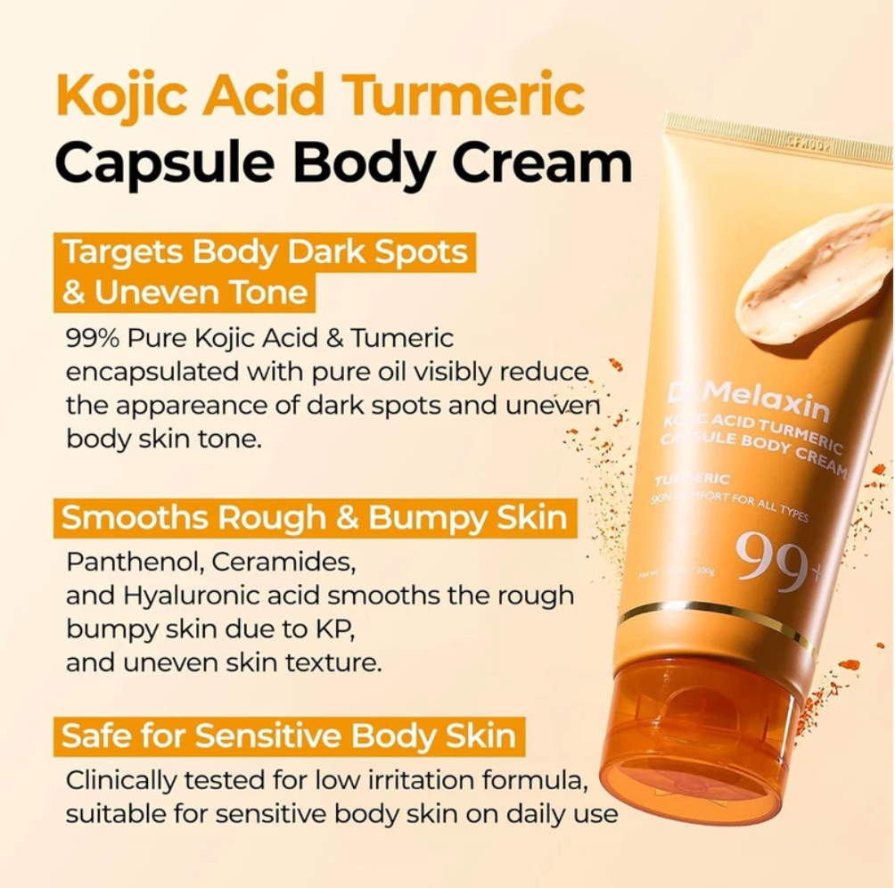 DR MELAXIN - Kojic Acid Turmeric Capsule Body Cream 200g