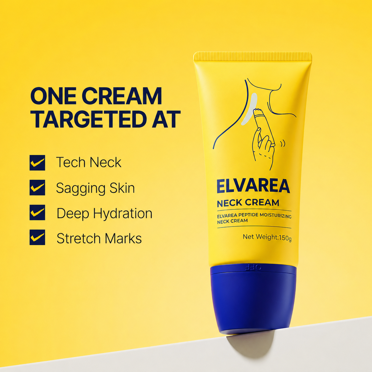 ELVAREA Anti-Aging Neck Cream with 3D Massage Roller