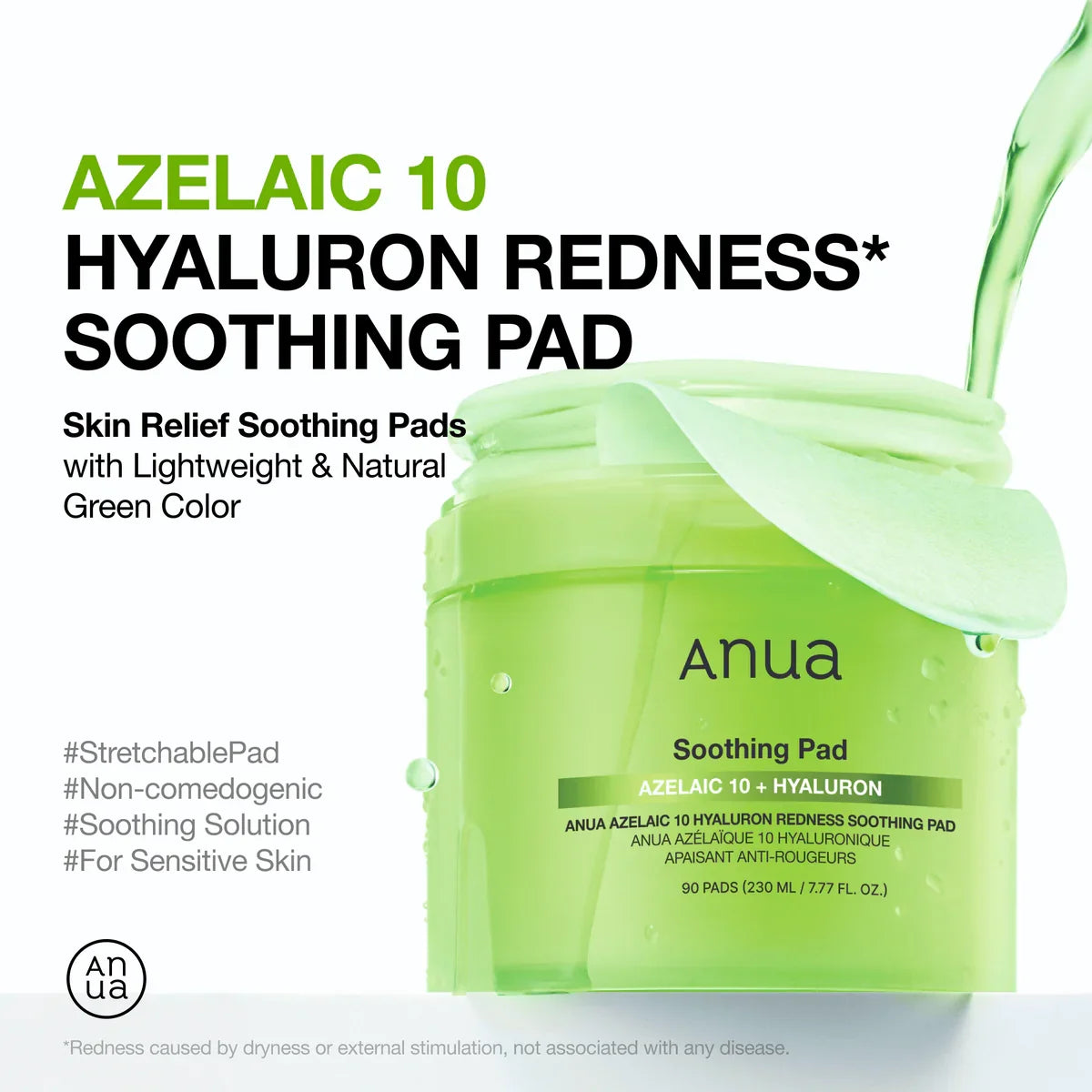 ANUA - Azelaic Acid 10 Hyaluron Redness Soothing Pad 230ml (90 Pad)