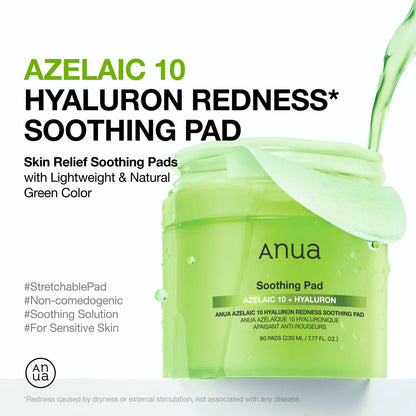 ANUA - Azelaic Acid 10 Hyaluron Redness Soothing Pad 230ml (90 Pad)