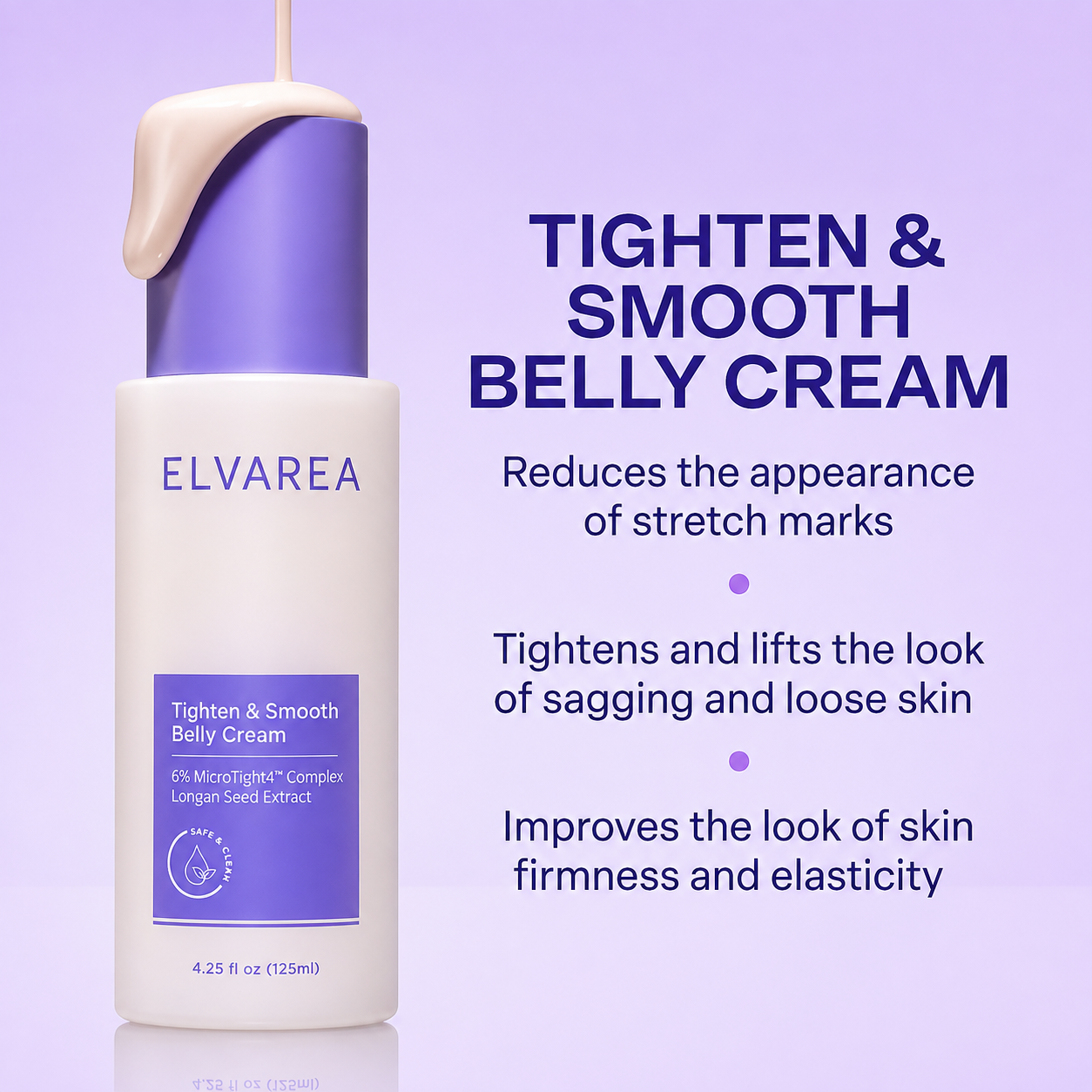 ELVAREA Belly Sculpt & Firm Cream  Fast Absorbing Formula