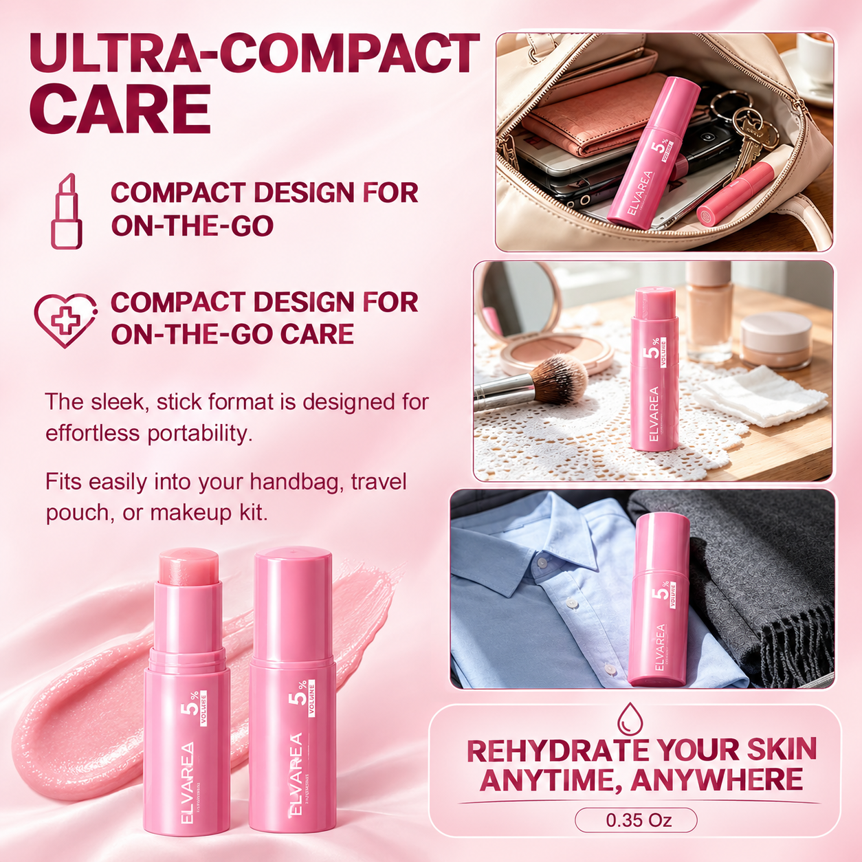 ELVAREA Pink Collagen Multi Balm Stick