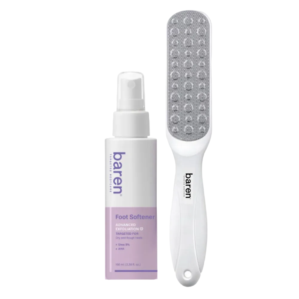 BAREN - Callus Remover Kit for Feet: Foot File & Peeling Foot Spray 100ml