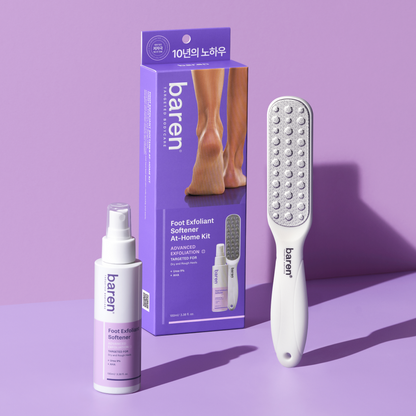 BAREN - Callus Remover Kit for Feet: Foot File & Peeling Foot Spray 100ml